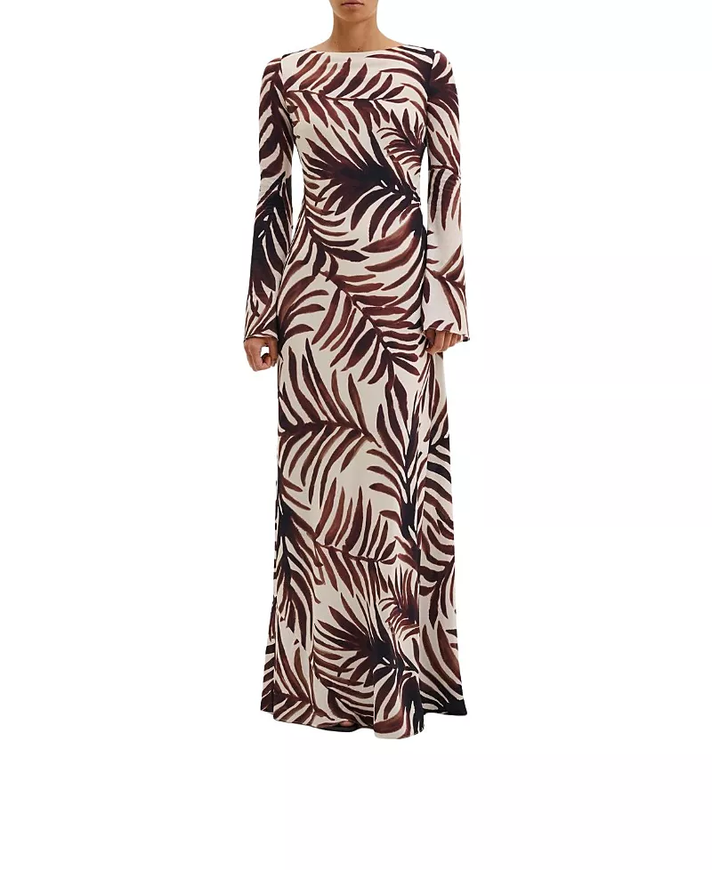 Malina Jennelie Open Back Chiffon Maxi Dress