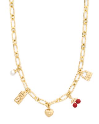 Signature Cherry Charm Statement Necklace, 16-18"