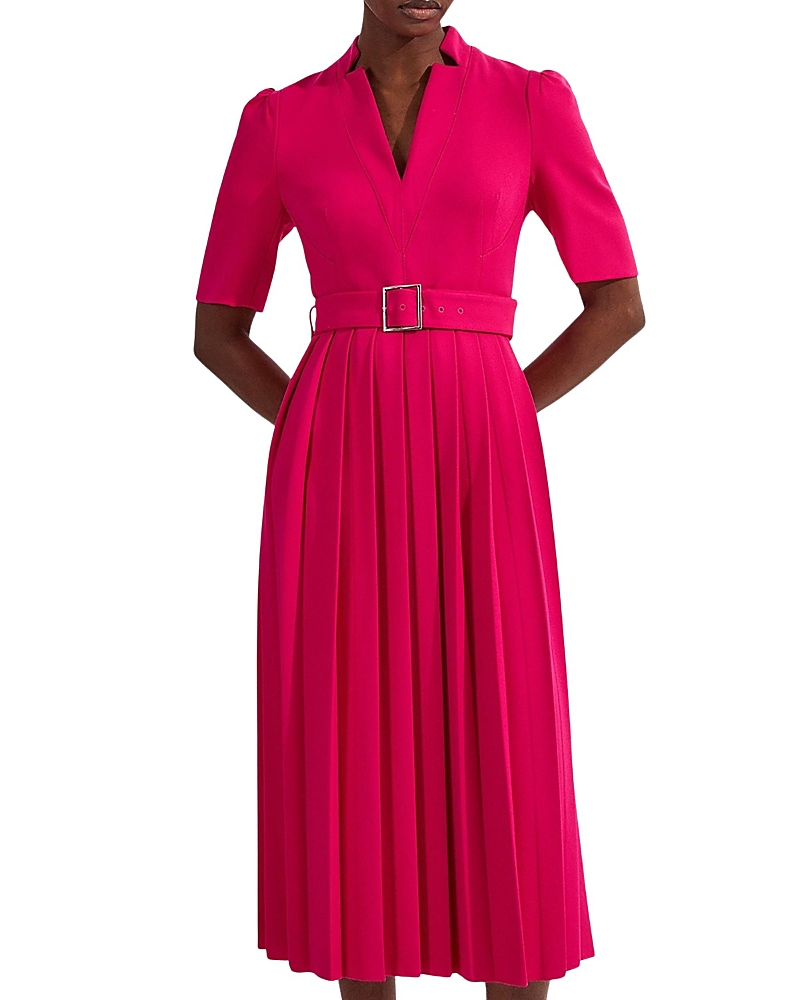 Karen Millen Structured Crepe Belted Midi Dress