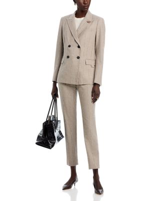Pinstripe Flannel Double Breasted Blazer & Pinstripe Flannel Pants