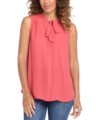 Sleeveless Tie Neck Blouse