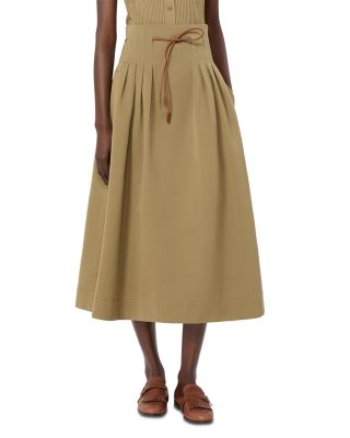 Mxmtempio Kaki Cotton Drawstring Skirt