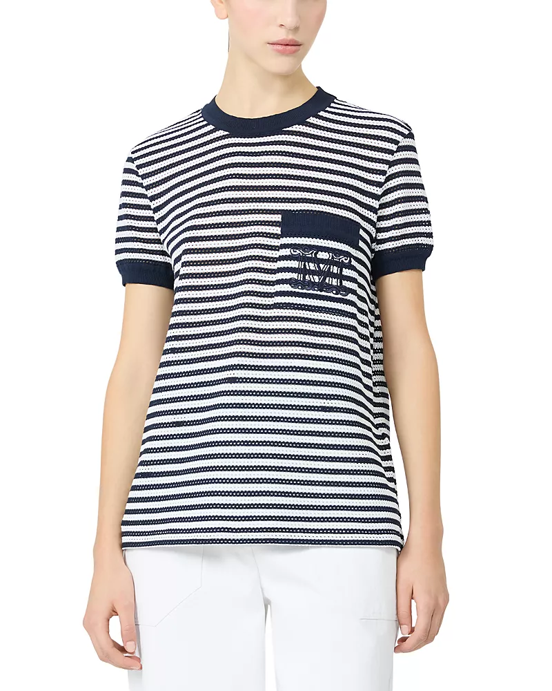 Max Mara Mxmdrago Cotton Stretch Logo Tee