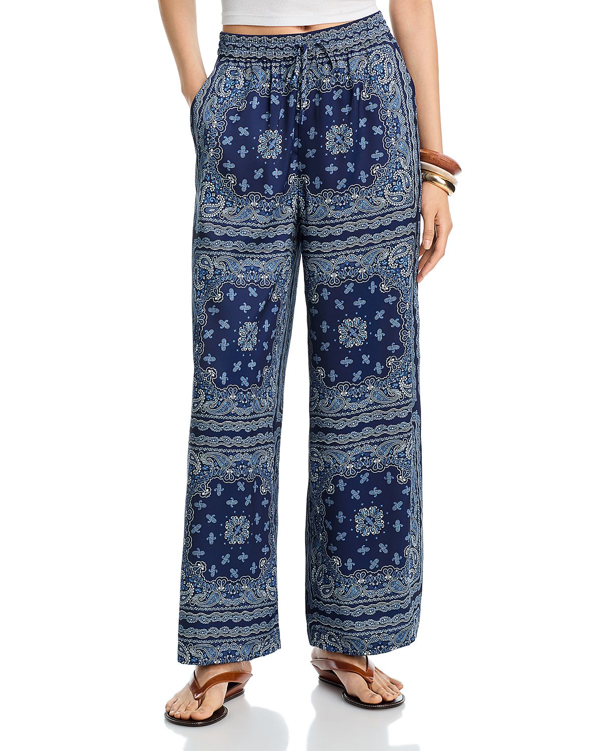 Aqua Bandana Wide Leg Pants - Exclusive