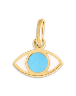 18K Yellow Gold Resin Eye Pendant