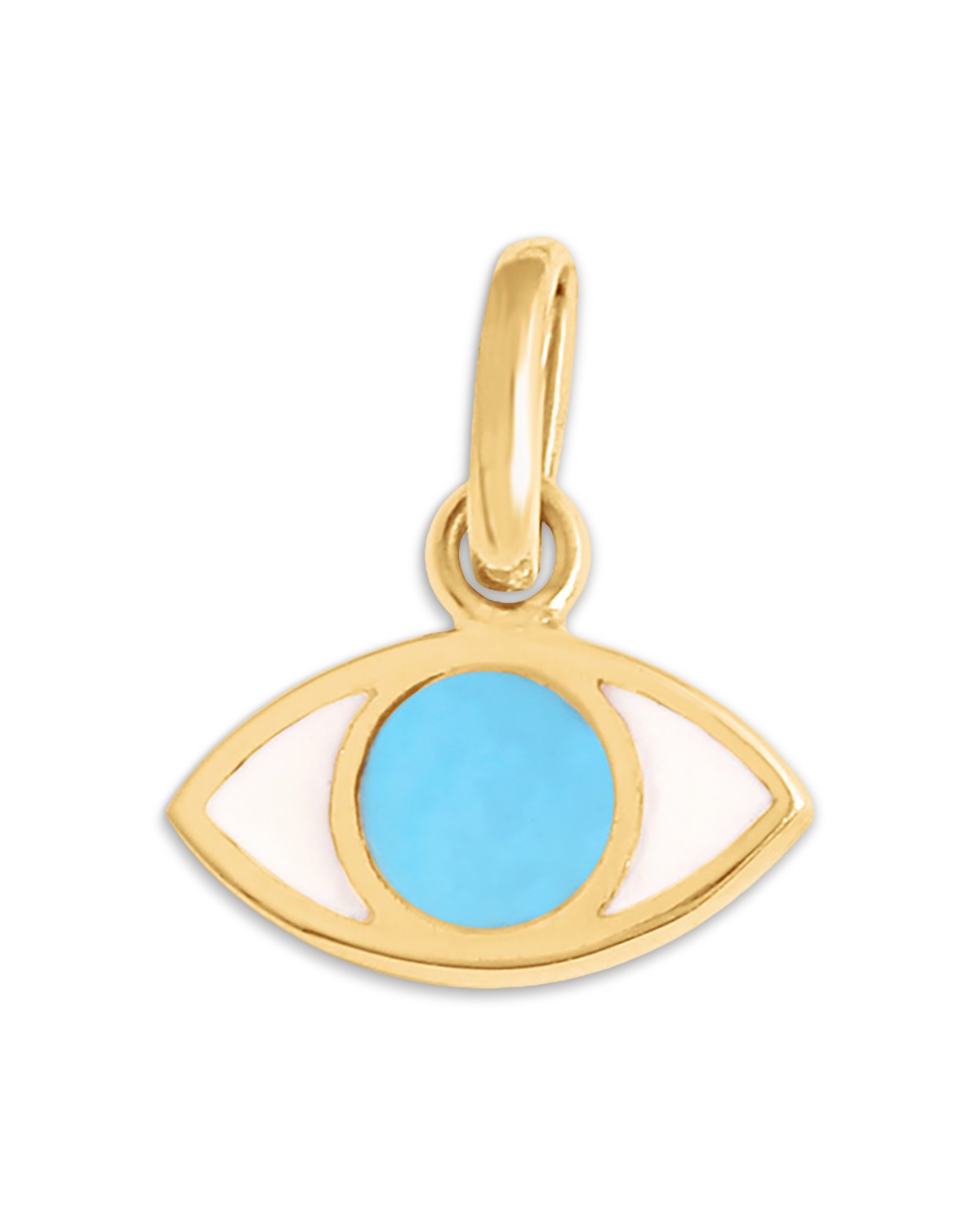 18K Yellow Gold Resin Eye Pendant