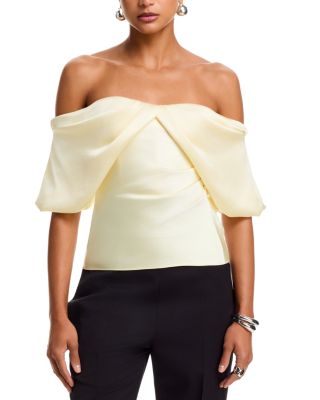 Off-the-Shoulder Satin Top
