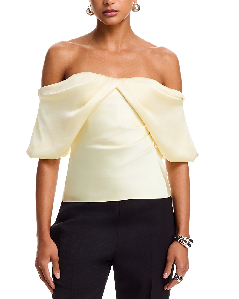 Mcqueen Off-the-Shoulder Satin Top · 44 IT/8 US