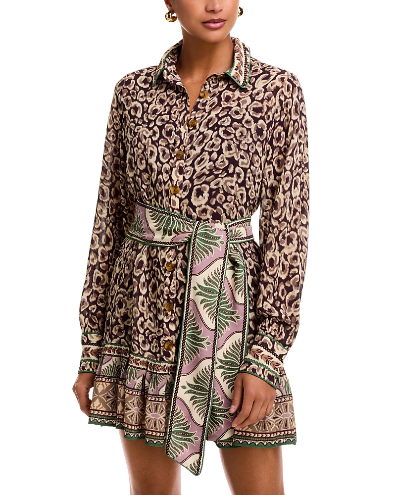 Farm Rio Leopard Belted Mini Dress