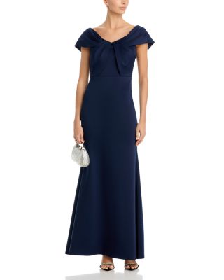 eliza j pleated dress Eliza J Women's Pleated Mermaid Gown - Blue - Size 4