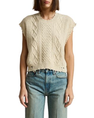 Boyfriend Cable Crewneck Sweater Vest