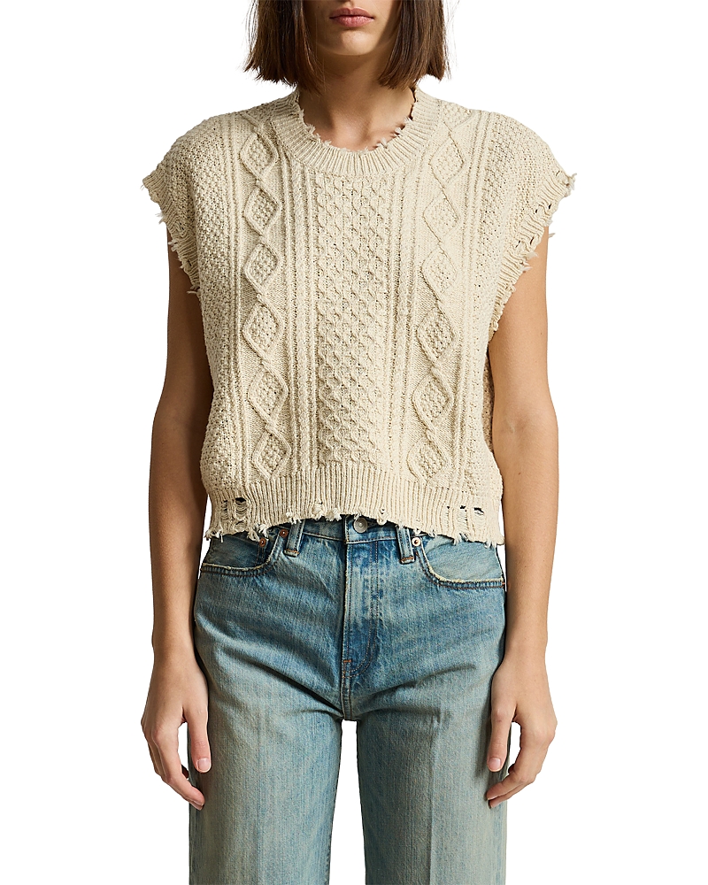 Denimist Boyfriend Cable Crewneck Sweater Vest
