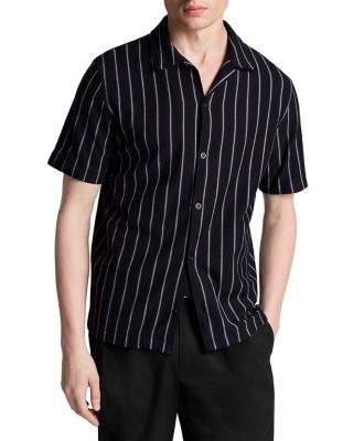 Striped Terry Short Sleeve Cabana Shirt