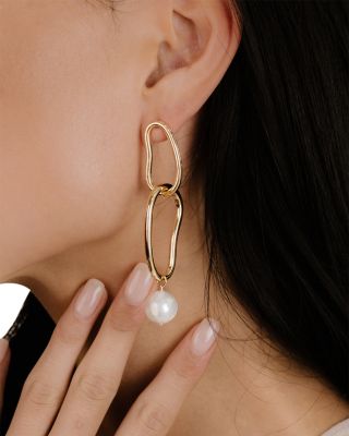 Mara Dangle Freshwater Pearl Earrings, 3.2"L