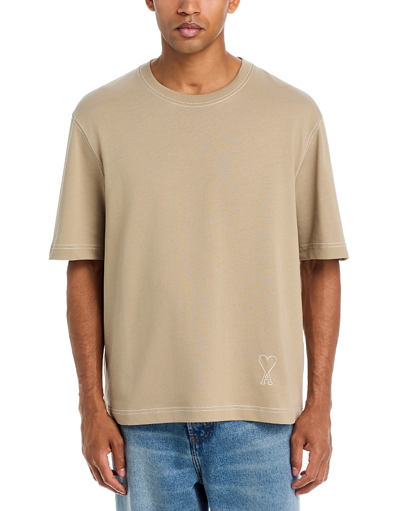Ami Topstitched Crewneck Tee
