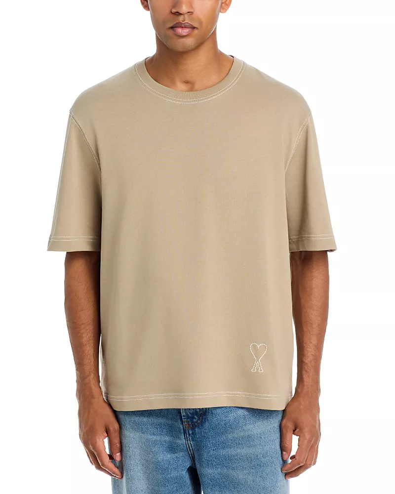 Ami Topstitched Crewneck Tee