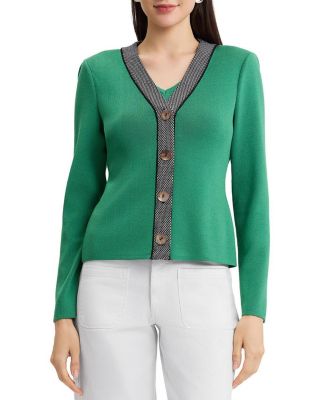  Contrast Trim Soft Knit Cardigan