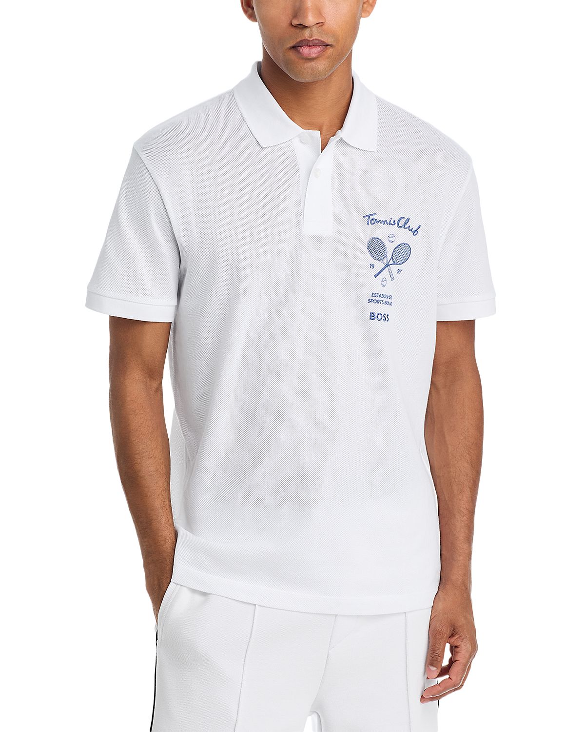 Boss Tennis Member Mesh Logo Graphic Polo Shirt