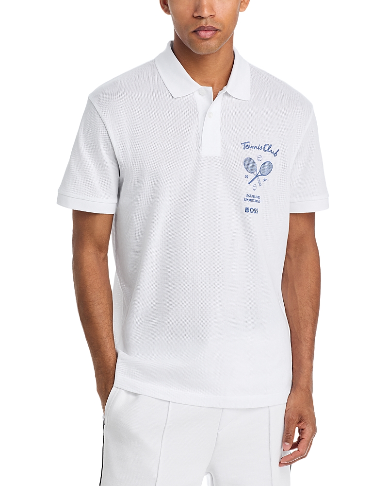 Boss Tennis Member Mesh Logo Graphic Polo Shirt