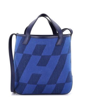 27 Cabas H en Biais Tote Canvas with Leather