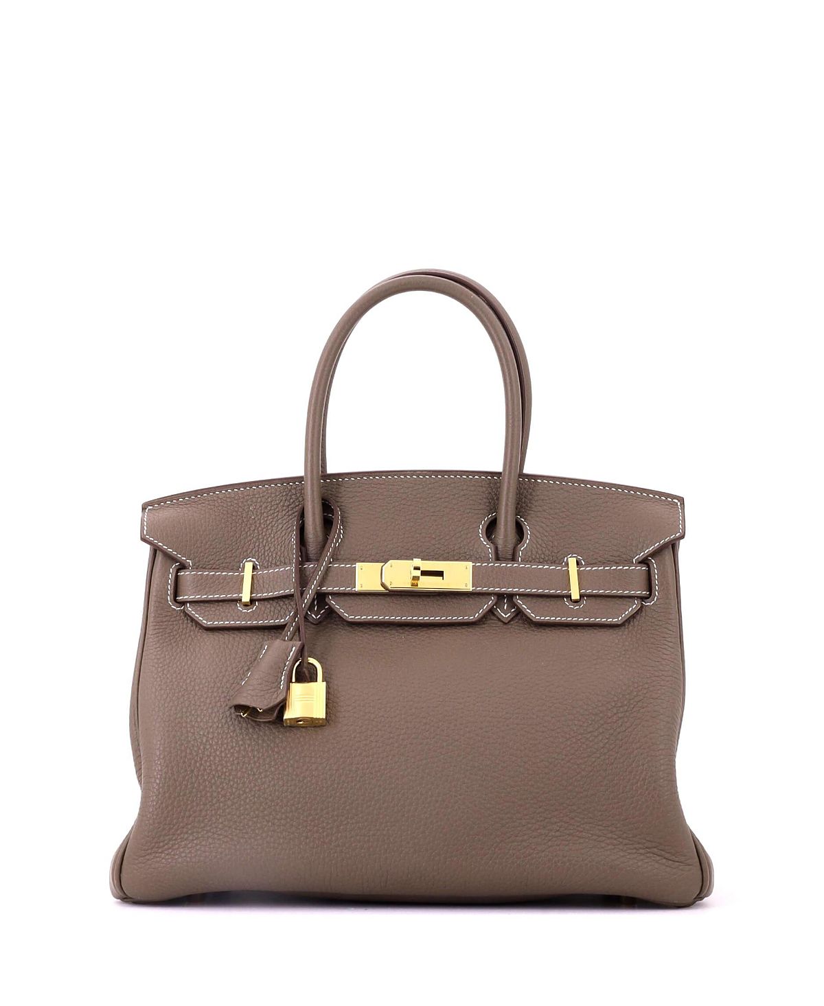 Pre-Owned Hermes Birkin 30 Handbag Grey Togo with Gold Hardware