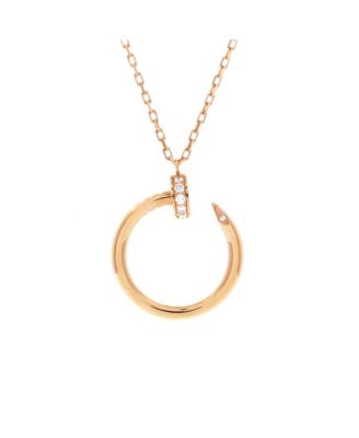  Juste un Clou Pendant Necklace 18K Rose Gold with Diamonds, 15.75"