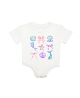 Girls' Mermaid Cutie Short Sleeve Romper - Baby