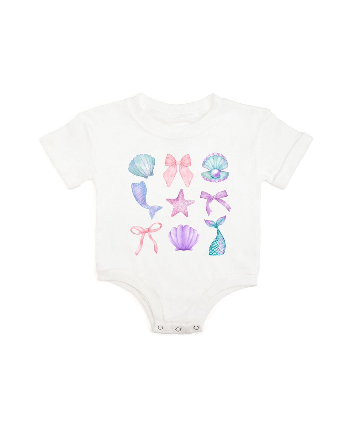 Sweet Wink Girls' Mermaid Cutie Short Sleeve Romper - Baby