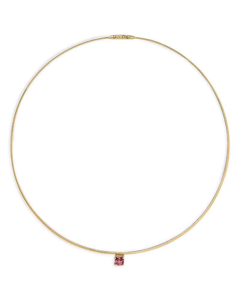 Marco Bicego 18K Yellow Gold Masai Pink Tourmaline Coil Link Pendant Necklace, 16