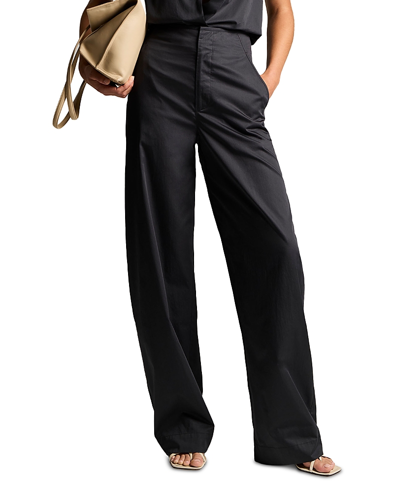 Vince Cotton High Rise Elastic Waist Pants