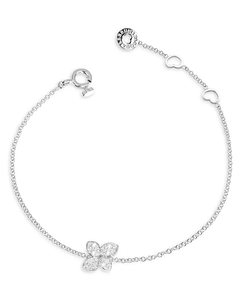 Pasquale Bruni 18K White Gold Petit Garden Diamond Flower Chain Bracelet, 0.15 tcw