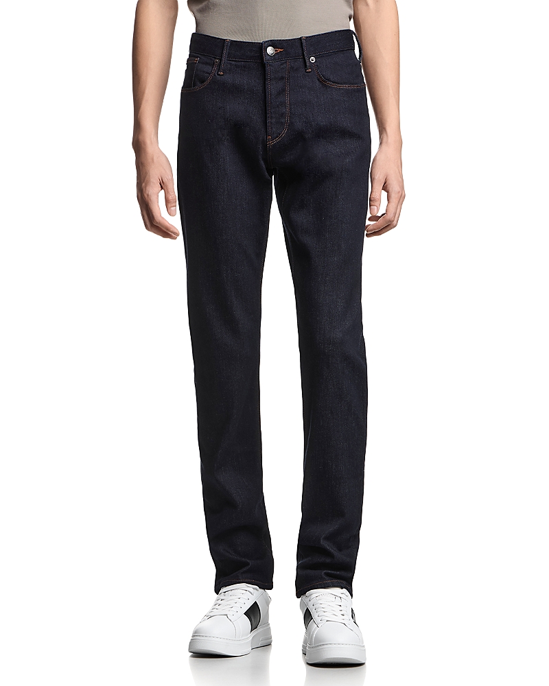 Emporio Armani Essential J06 Slim Fit Stretch Cotton Denim Jeans in Dark Blue Denim