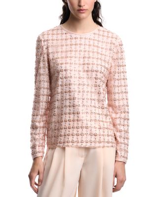 Beaded Embroidered Tulle Top