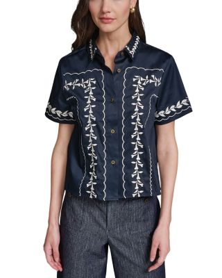 Floral Embroidered Classic Shirt