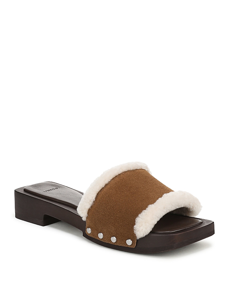 Vince Women's Barbara Shearling Studded Slide Sandals