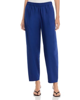 Stretch Cotton Poplin Ankle Lantern Pants