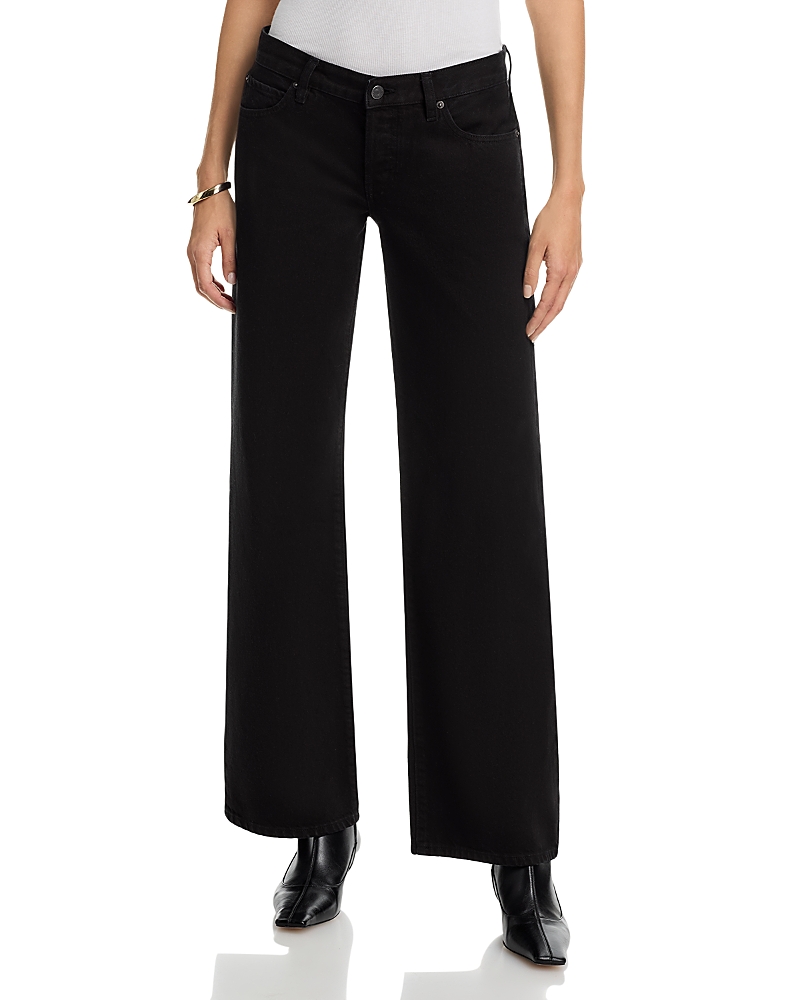 Frame The Gray Mid Rise Relaxed Bootcut Jeans in Black