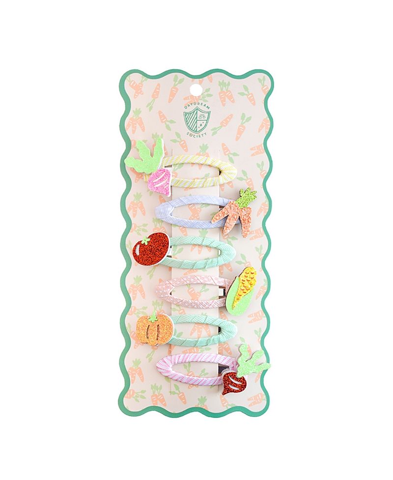 Jollity & Co. Garden Vegetable Female Hair Clips, Set of 6