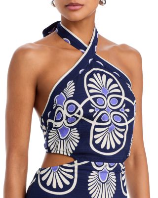 Mosaic Halter Mini Dress - Exclusive - thumbnail 3