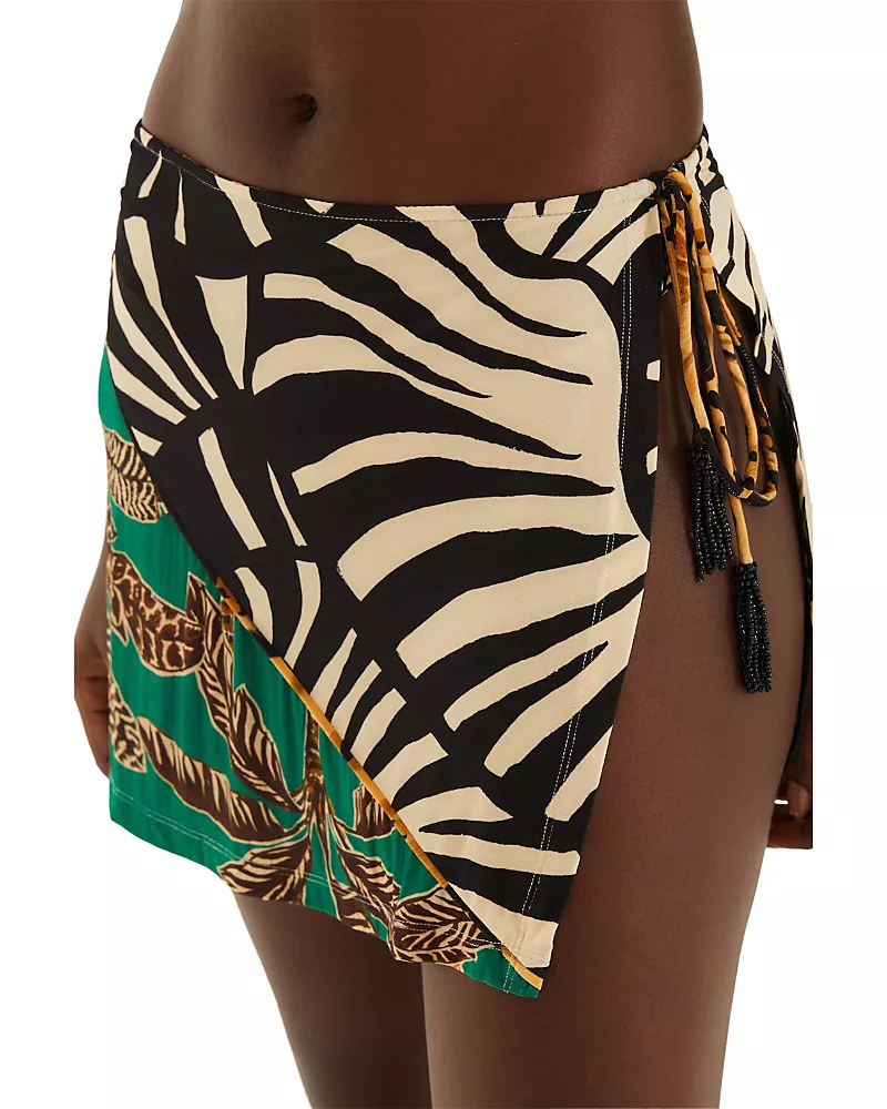 Farm Rio Side Tie Mini Skirt Swim Cover-Up