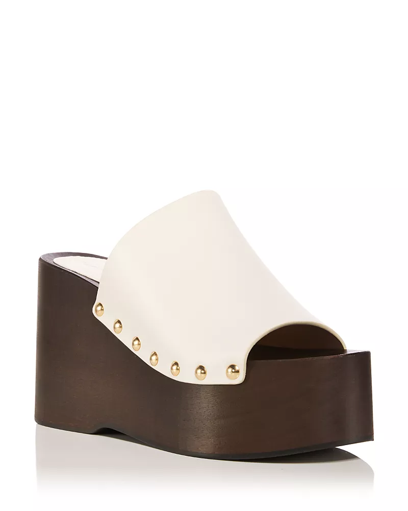 Stuart Weitzman Women's Kate Clog Wedge Slides