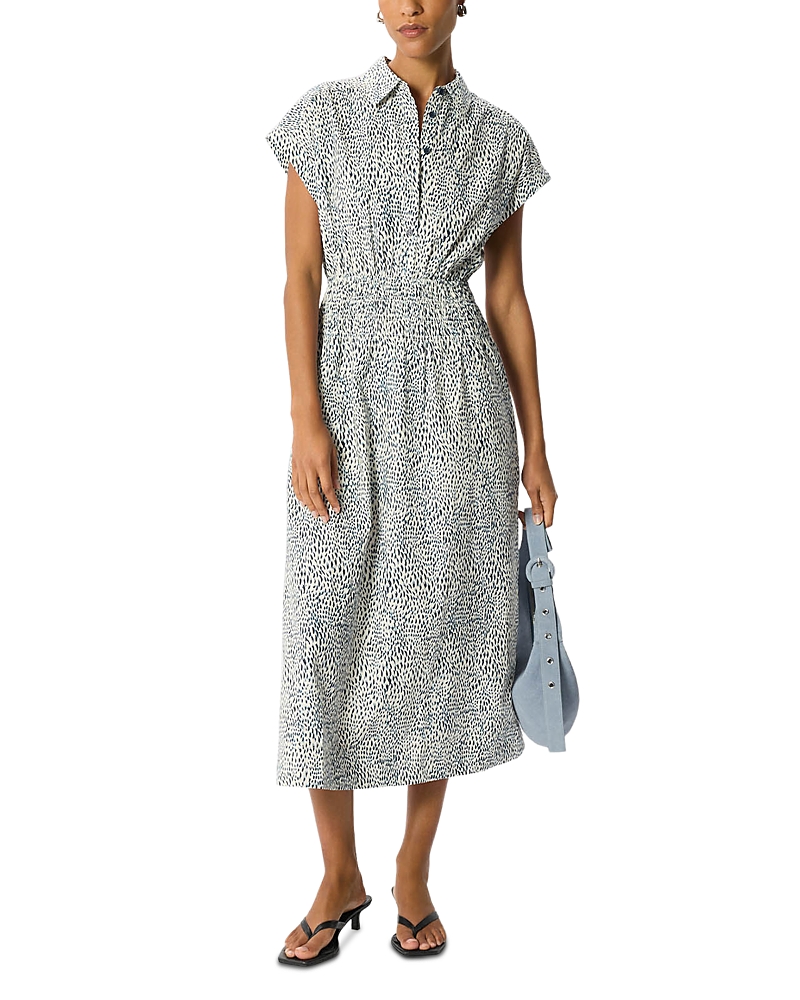 Whistles Flecked Animal Print Collared Dress