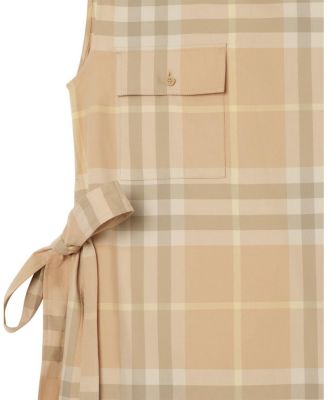 burberry shirt dress womens Check Cotton Shirt Dress in Sand beige - Women