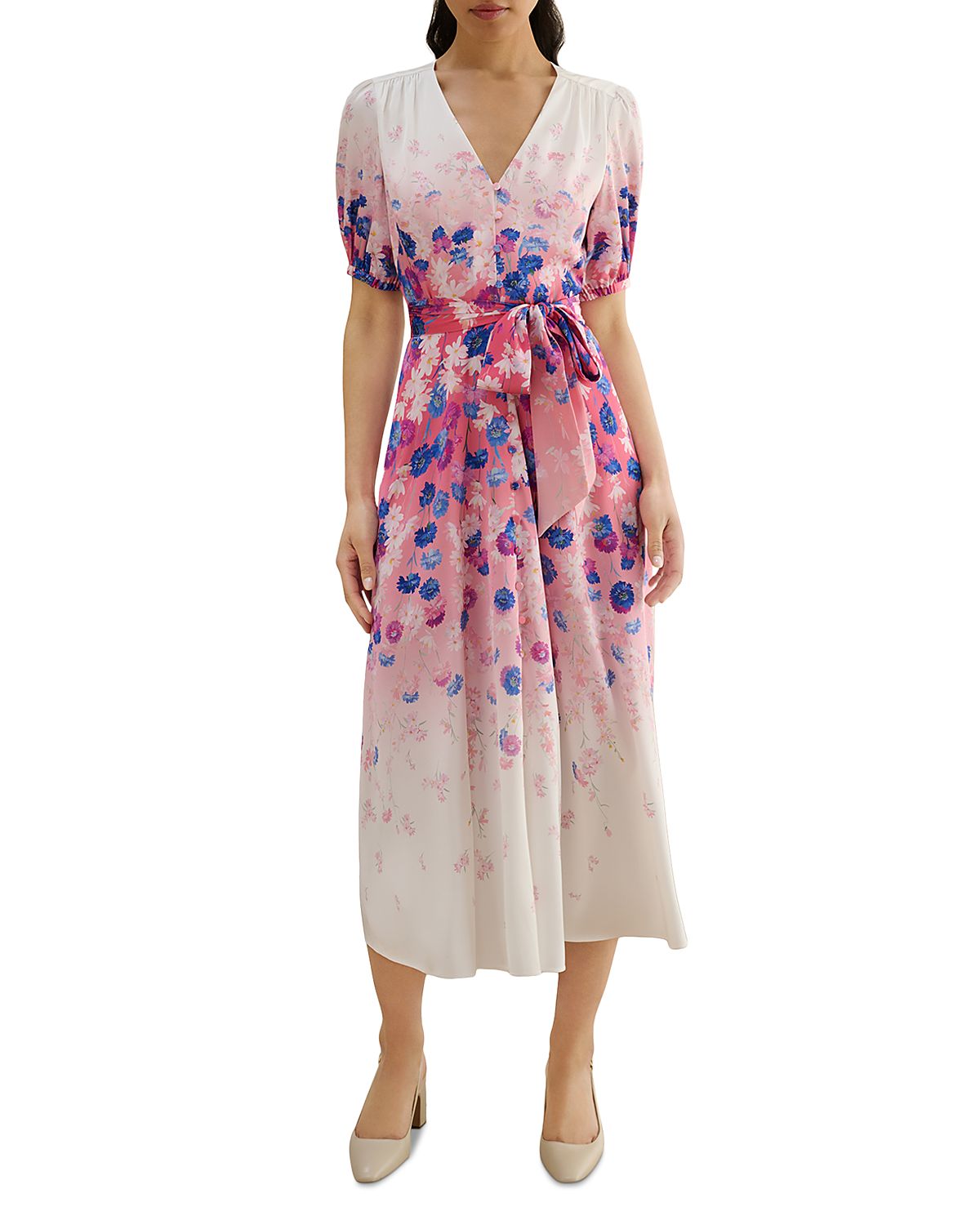 Hobbs London Charlesworth Tie Waist Midi Dress