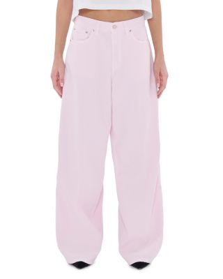 Bethany Mid Rise Wide Leg Jeans in Pink