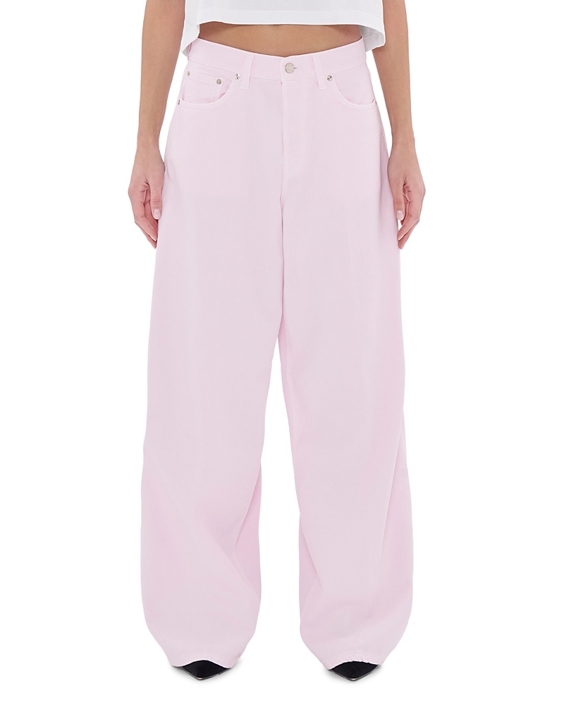 Haikure Bethany Mid Rise Wide Leg Jeans in Pink