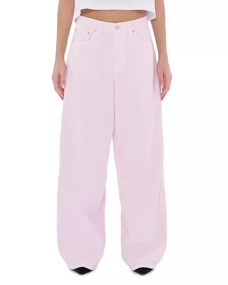 Haikure Bethany Mid Rise Wide Leg Jeans in Pink