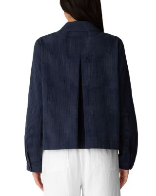 Cotton Pucker Check Classic Collar Jacket - thumbnail 3