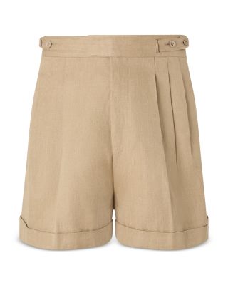 Zegna Oasi Lino Shorts In Sand