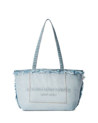 Punch Medium Frayed Denim Tote